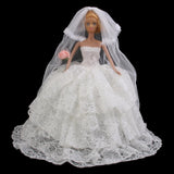 Maxbell ivory Fashion Princess Party Dress/Evening Clothes/Gown For Barbie Doll