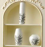 Maxbell 3pcs Dollhouse Miniature Ceramic Flower Vase with Black Painted Floral