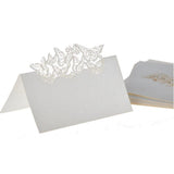 Maxbell 3x50 Butterflies Laser Cut Name Place Cards Wedding Guest Table Cards White