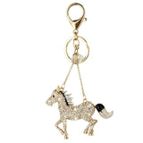 Maxbell 2xCreative Crystal Horse Charm Pendant Key Ring Keychain