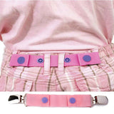 Kids Children Adjustable Design Canvas Trousers Pants Belt Clip Pink