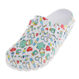 WOMENS PRINT NURSING SHOES WORK SHOES SOFT INSOLE BEACH CLOGS SLIPPERS 36 37