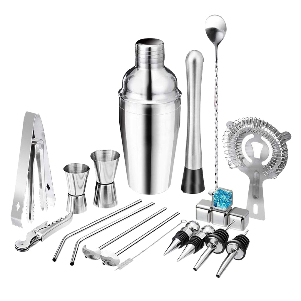 Maxbell  22pcs Stainless Steel Cocktail Shaker Mixing Bartender Tool Bar Set 750ml