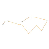 Women Frame Glasses W Shaped Small Half Frame without Lens Gold