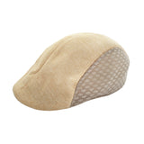 Adults Gatsby Cap Breathable Mesh Splicing Flat Cap Beige