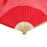 1Pair Belly Dancing Silk Fans Veils Long Folding Fan 180x90cm Red+Yellow