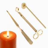 Candle Extinguisher Set Candle Snuffer Wick Trimmer Dipper Golden