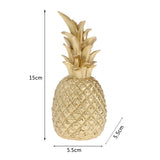 Creative Resin Pineapple Shaped Ornament Golden Showpiece 5.5x5.5x15cm