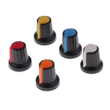 Maxbell 50pcs 5 Colors Rotary Taper Control Plastic Potentiometer Knob Cover Cap