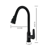 Full Brass Pull Out Kitchen Sink Faucet with Sprayer Dual Mode Diffuser Tap paint black