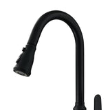 Full Brass Pull Out Kitchen Sink Faucet with Sprayer Dual Mode Diffuser Tap paint black