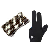 Maxbell 3 Finger Pool Shooters Billiard Glove + Cloth Cue Shaft Burnisher Polisher NEW