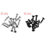 Maxbell 24pcs Scratchplate Pickguard Screws for Guitar Fender Strat Tele Silver Black