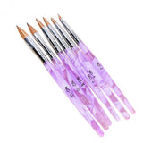 Maxbell Maxbell Set of 12PCS Acrylic Womens Nail Art Designer Painting Drawing Pen Brush Tool FOR Home Salon Use 6 Assorted Sizes Light lavender