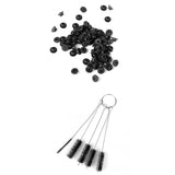 Maxbell 100 Tattoo Rubber Grommets Nipples+Tube Needle Tube Tips Cleaning Brush 5PCS Set