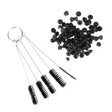 Maxbell 100 Tattoo Rubber Grommets Nipples+Tube Needle Tube Tips Cleaning Brush 5PCS Set