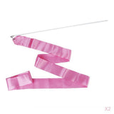 Maxbell 2x Pink Gym Rhythmic Gymnastic Ballet Dance Ribbon Streamer Musical Theatre