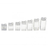 Maxbell 3 Set of 7PCS Assorted Height Compact Easy Carry Clear Arcylic Ring Clip Display Stand Jewelry Riser Holder