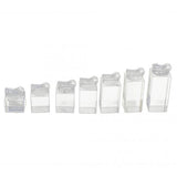 Maxbell Maxbell 3 Set of 7PCS Assorted Height Compact Easy Carry Clear Arcylic Ring Clip Display Stand Jewelry Riser Holder