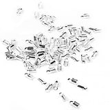 Maxbell Fashionable Silver Plated Folding Crimps Cord Thong End Connectors Jewelry Making DIY 10mm Pack of 100PCS