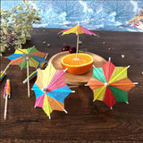 Maxbell 2x140± Colorful Parasol Umbrella Cocktail Party Drink Sticks Food Picks Decor