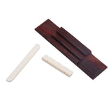 Maxbell 110mm Rosewood Bridge + ABS Ivory Nut and Saddle Slotted Set for Ukulele