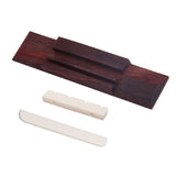 Maxbell 110mm Rosewood Bridge + ABS Ivory Nut and Saddle Slotted Set for Ukulele