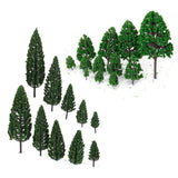 Maxbell 22 PCS 3-16 cm Green Model Trees Train Architecture War Game Scenery Layout