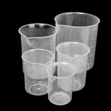 Maxbell 5pcs Assorted Sizes Plastic Lab Beakers Test Measuring Graduated Cup