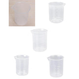 Maxbell 5pcs Assorted Sizes Plastic Lab Beakers Test Measuring Graduated Cup