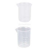 Maxbell 100ml & 50ml Plastic Kitchen Laboratory Test Measuring Graduated Beaker Cup
