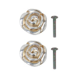 Maxbell 2 x Antique Silver Rose Cabinet Drawer Furniture Door knob Handle Pull Hardware 33mm