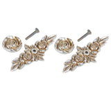 Maxbell 2x Antique Silver Rose Cabinet Drawer Furniture Door knob Handle Pull Hardware 103mm