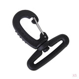 Maxbell 5 x Plastic Rotary 38mm Strap Backpack Bag Hook Clasp Clip Hanger Black