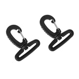 Maxbell 2pcs Plastic Rotary 38mm Strap Backpack Bag Hook Clasp Clip Hanger Black