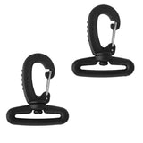 Maxbell 2pcs Plastic Rotary 38mm Strap Backpack Bag Hook Clasp Clip Hanger Black