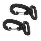 Maxbell 2pcs Plastic Rotary 38mm Strap Backpack Bag Hook Clasp Clip Hanger Black