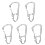 Maxbell 5 Pcs Multifunction Stainless Steel Carabiner Hook Clasp Buckle w/ Scale Camping Hiking Climbing Keychain