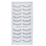 Maxbell Pairs Of 10 PCS Long Sparse False Eyelashes Extension Makeup Tool Black