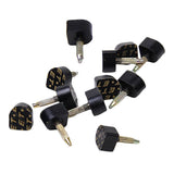 Maxbell Footful 12Pair 606+606A Style Black PU Heel Plate Repair Tip Pin Taps Dowel Lift