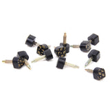 Maxbell Footful 24 Pairs Black PU Heel Plate Repairing Tips Pin Taps Dowel Lift 4 Sizes