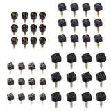 Maxbell Footful 24 Pairs Black PU Heel Plate Repairing Tips Pin Taps Dowel Lift 4 Sizes
