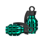 Maxbell 4 Black+Green Grenade Tyre Tire Valve Caps Dust Covers Bike Bicycle MTB BMX Car