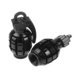 Maxbell 4 Black+Green Grenade Tyre Tire Valve Caps Dust Covers Bike Bicycle MTB BMX Car