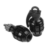 Maxbell 4 Black+Green Grenade Tyre Tire Valve Caps Dust Covers Bike Bicycle MTB BMX Car