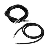 Maxbell 2 Pieces 3mm Black Rubber Cord Necklace with Stainless Steel Closure Clasp