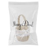 Maxbell 2pcs Burlap Jute Floral Lace Bowknot Flower Girl Basket Rustic Wedding Decor
