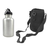 Maxbell Maxbell 2L Stainless Steel Sports Drink Water Bottle with Snap Hook + Black Soft Protector Cover Bag