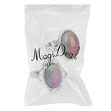 Maxbell 1 Set 2-Style Vintage Oval Colour Changing Emotion Feeling Mood Band Finger Ring