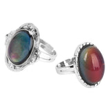 Maxbell 1 Set 2-Style Vintage Oval Colour Changing Emotion Feeling Mood Band Finger Ring